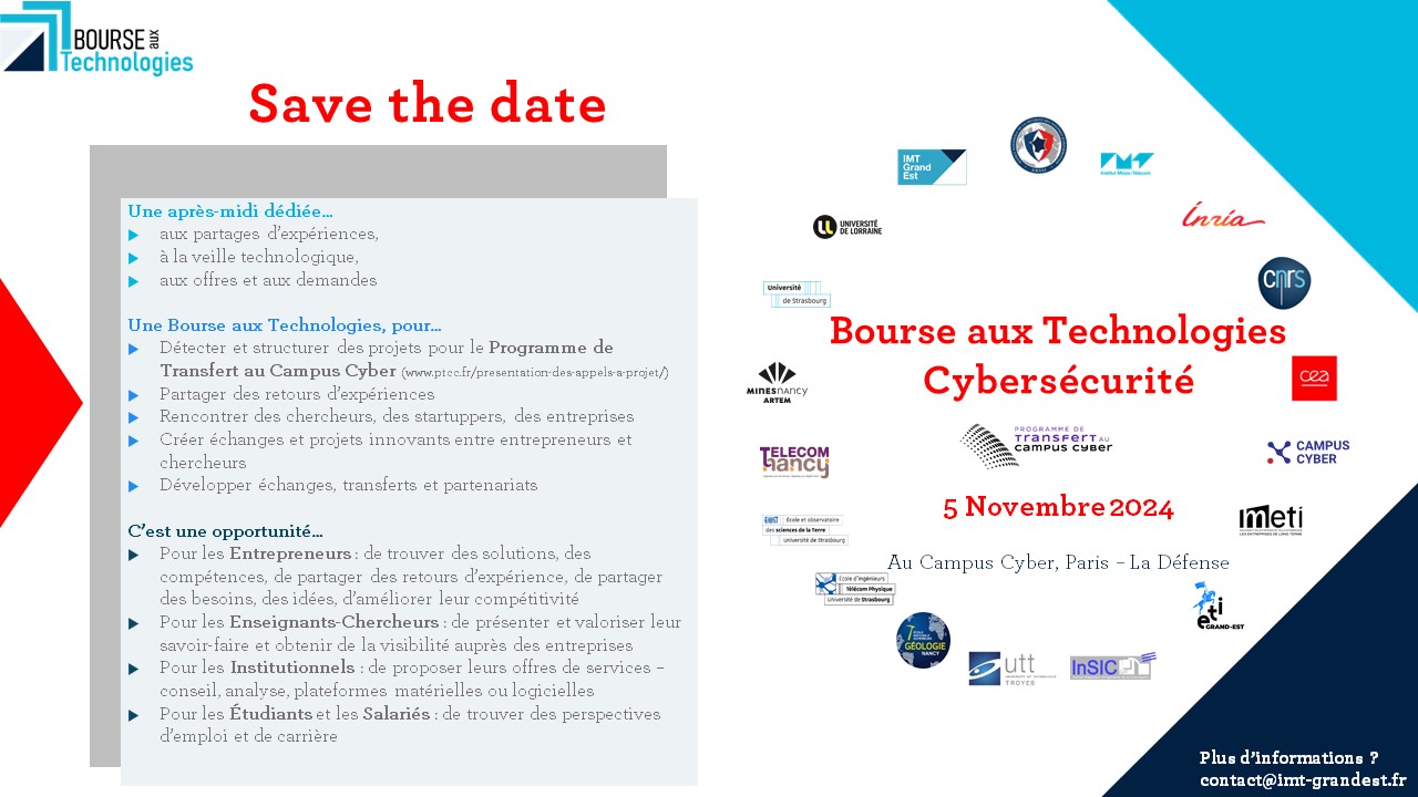Appel à contributions pour les demandes, Bourse aux Technologies Cybersécurité, Campus Cyber, Paris La Défense, 5 Novembre 2024